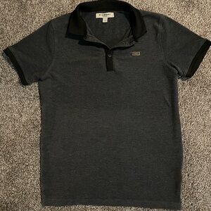 Burberry Charcoal Polo Shirt with Black Accents